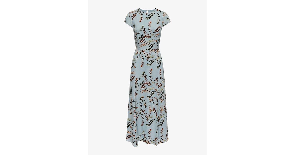 Reiss Livia Floral-print Woven Midi Dress | Lyst