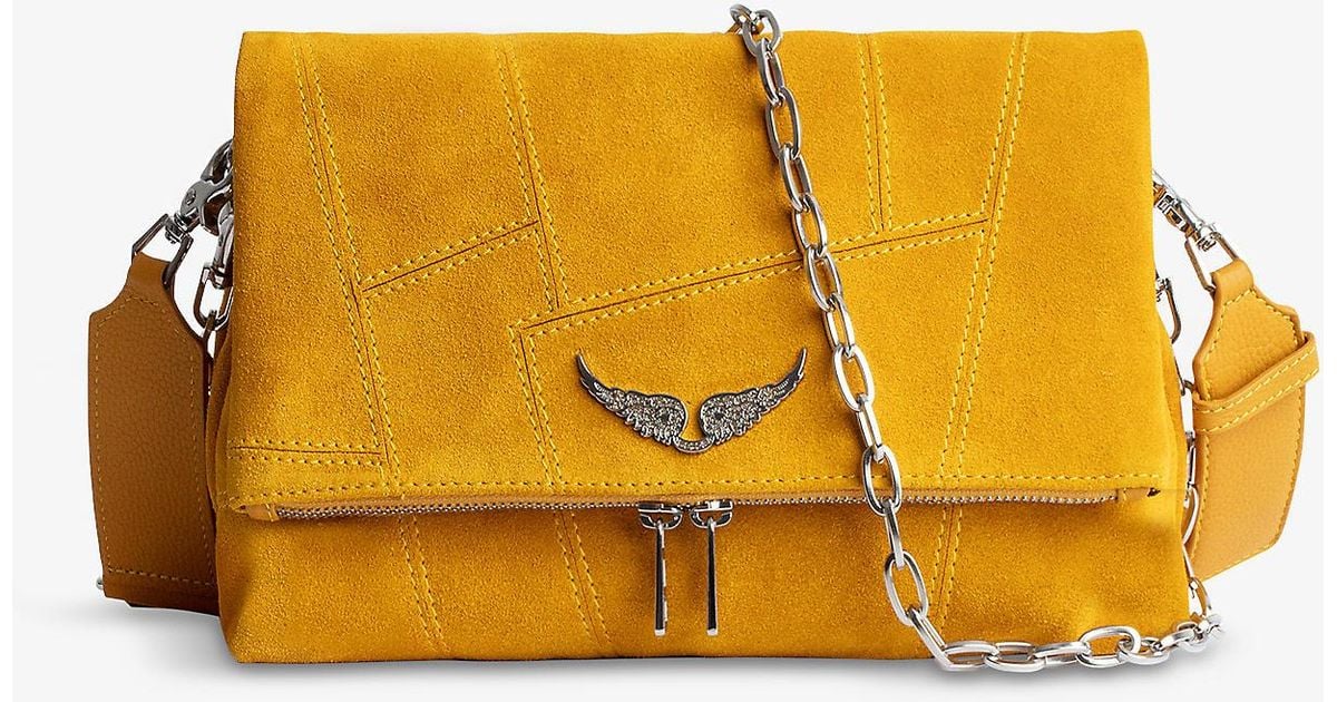Zadig & Voltaire Rocky Patchwork Suede Crossbody Bag in Orange Lyst