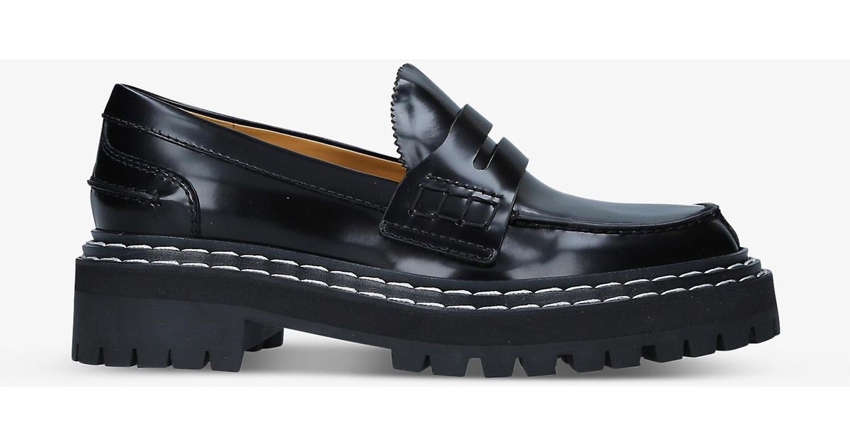 Proenza Schouler Lug-sole Chunky Leather Loafers in Black | Lyst