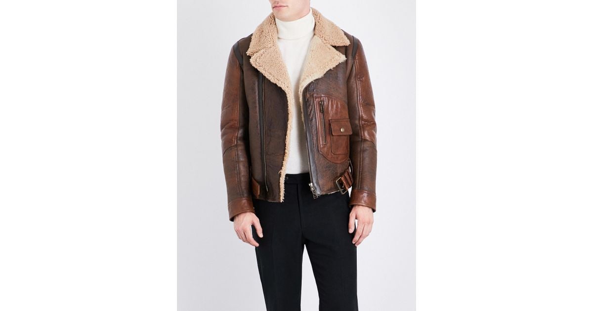 belstaff shearling leather jacket