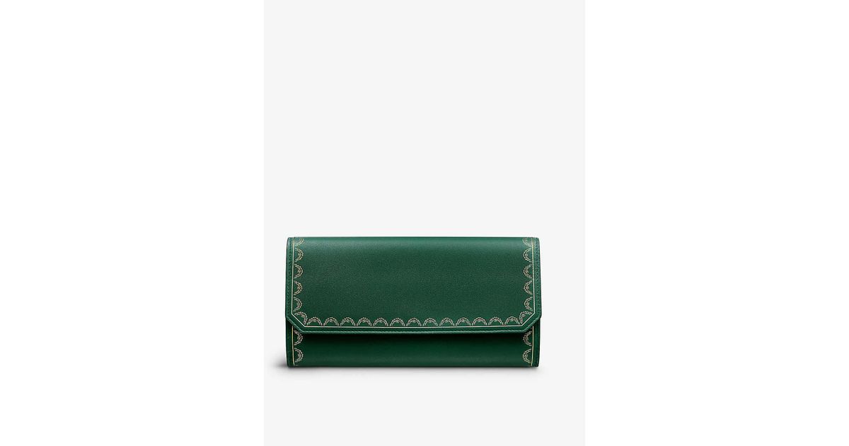 Cartier Guirlande De Leather Wallet in Green | Lyst