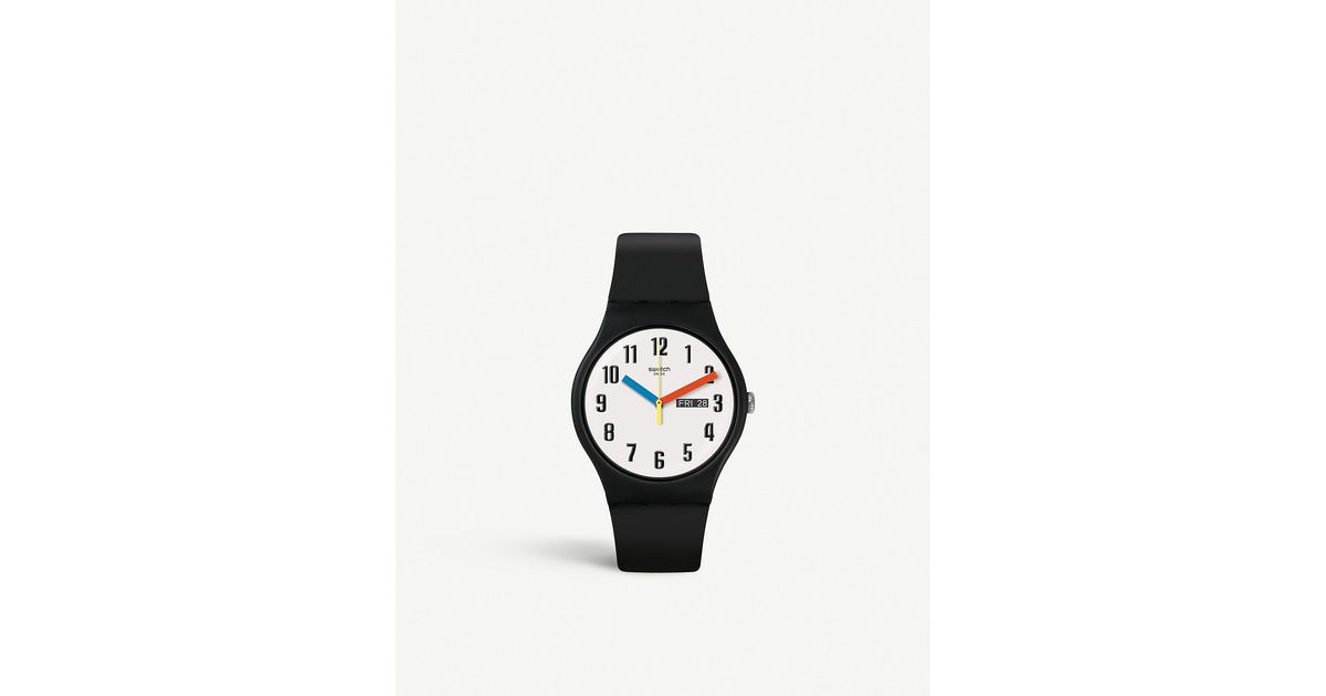 Swatch Suob728 Elementary Plastic And Silicone Watch in White for Men - Lyst