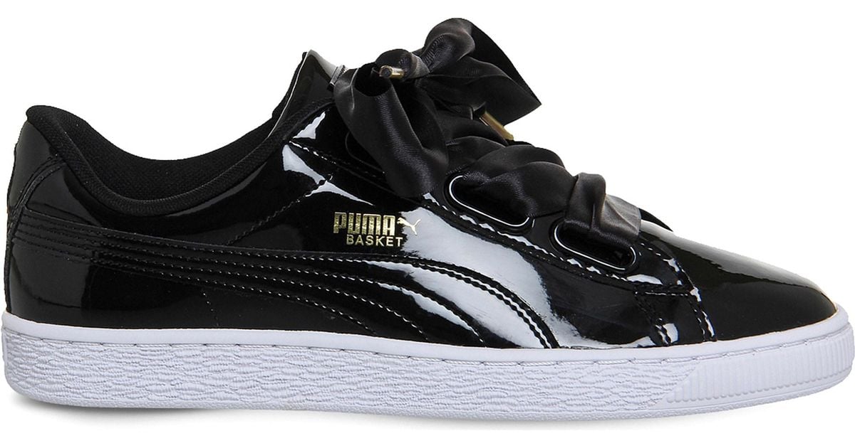 puma black patent leather sneakers