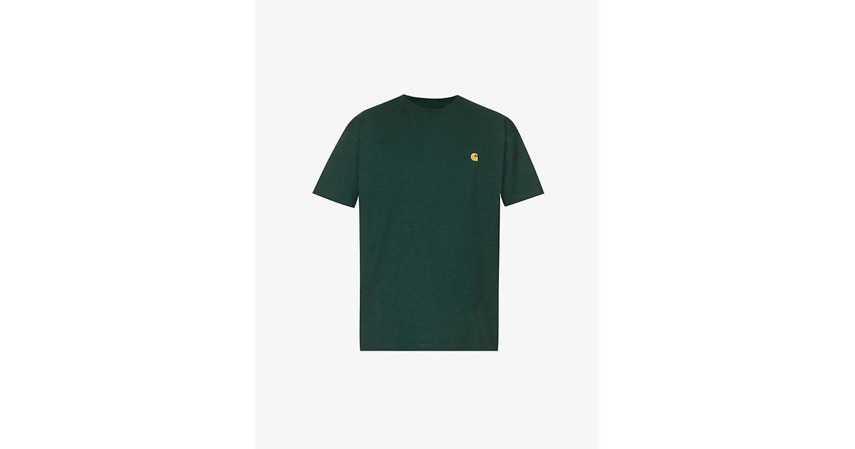 Carhartt WIP Discovery Green Gold Chase Brand-embroidered Cotton-jersey ...