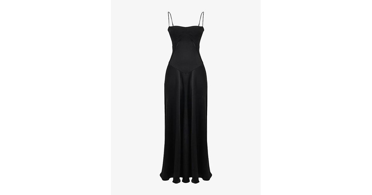 chinese dress ladies Anabella Black Lace Up Maxi Dress main image 1