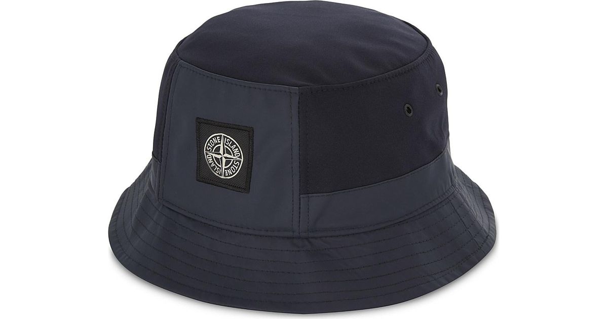 Stone Island Soft Shell Bucket Hat in Blue for Men | Lyst