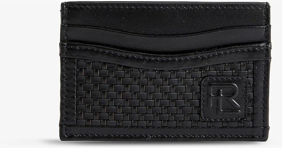 Ralph Lauren Purple Label Woven Leather Card Holder in Black for Men Lyst UK