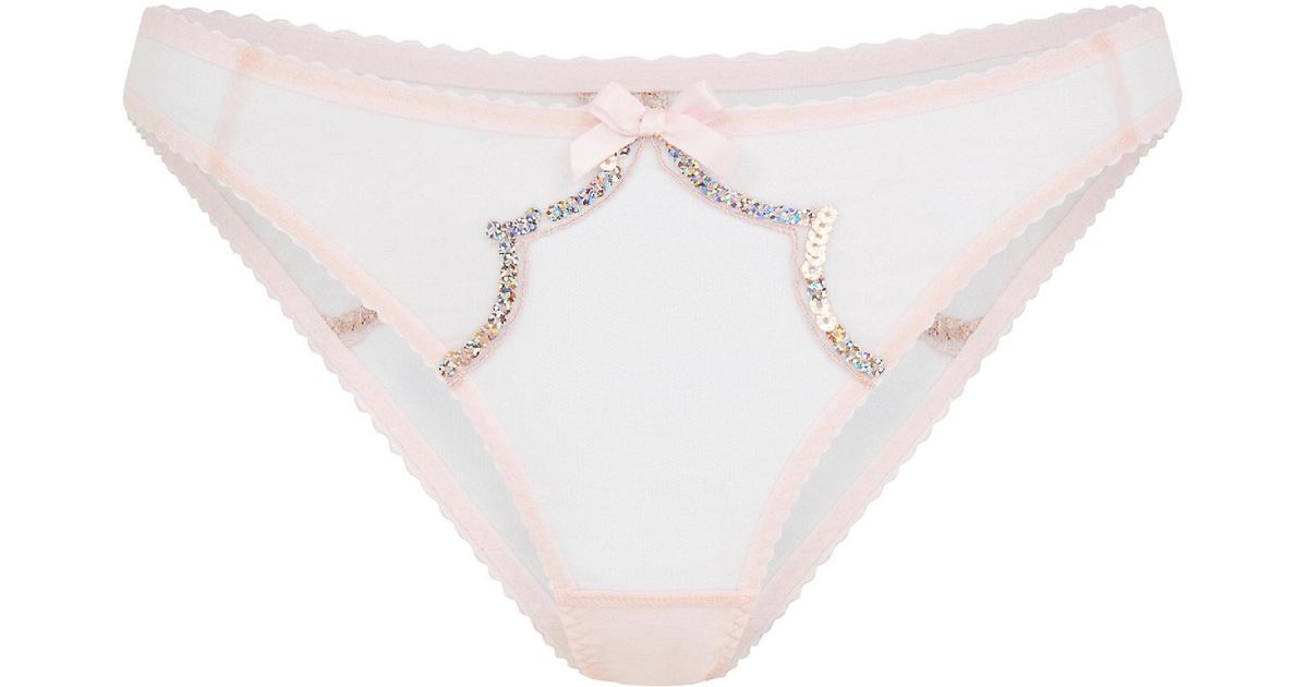 Agent Provocateur Synthetic Lorna Low Rise Mesh Briefs In Baby Pink Rose Gold Pink Lyst Canada