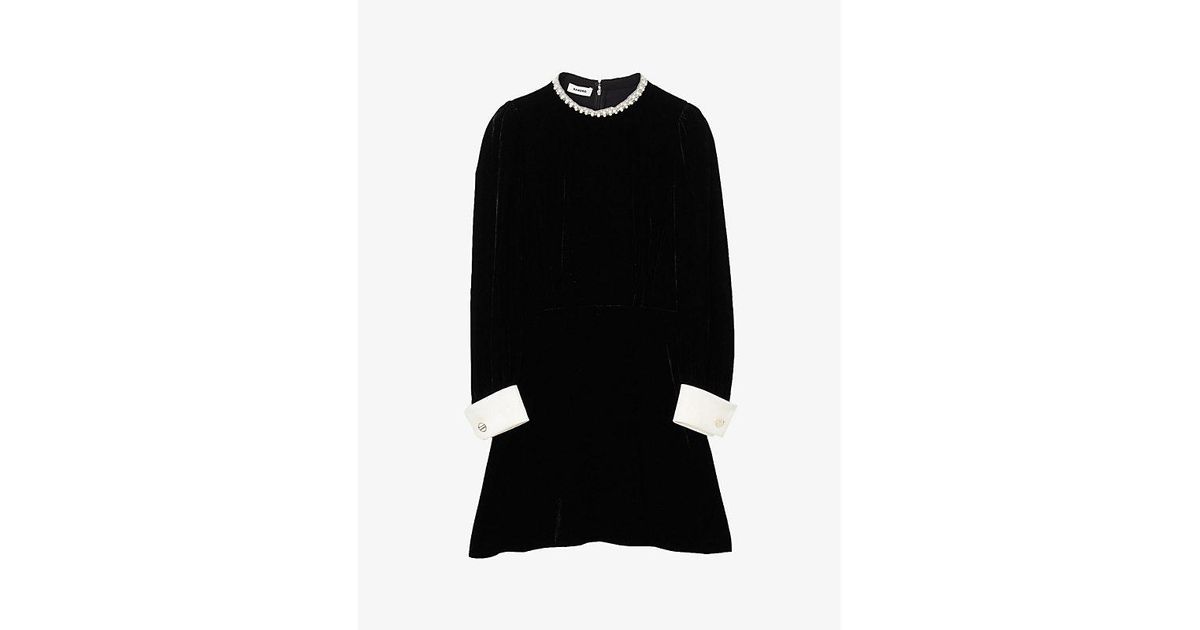 princess polly baby blue dress Long Sleeve Velvet Mini Dress by NISSA main image 1