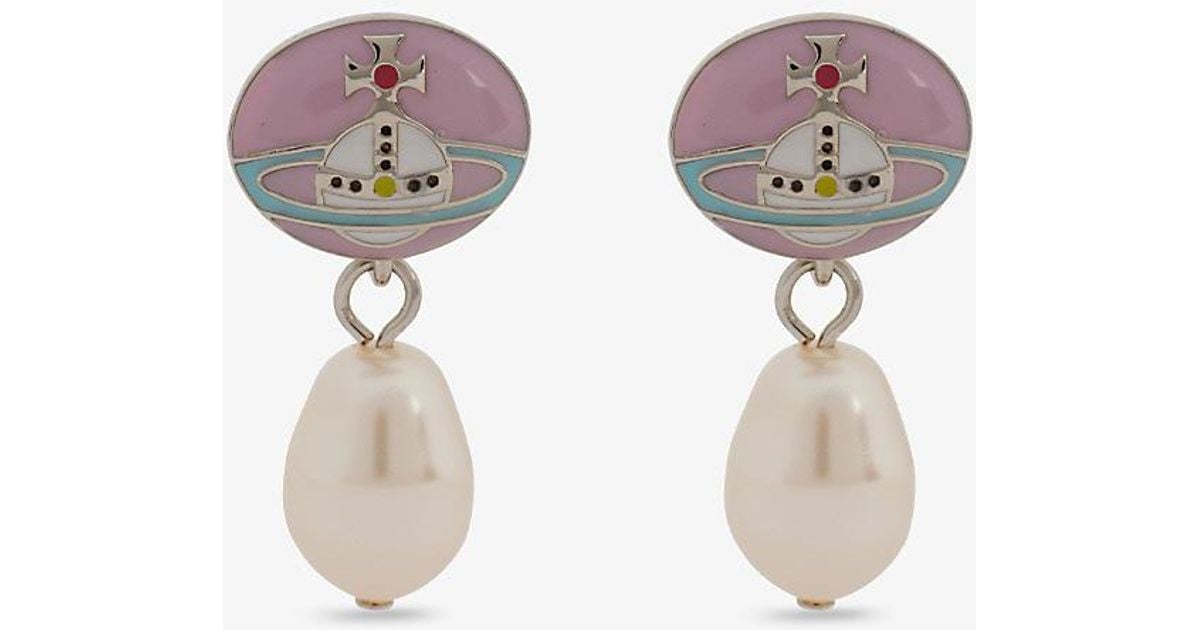 Vivienne Westwood Loelia Faux-pearl And Brass Earrings | Lyst UK