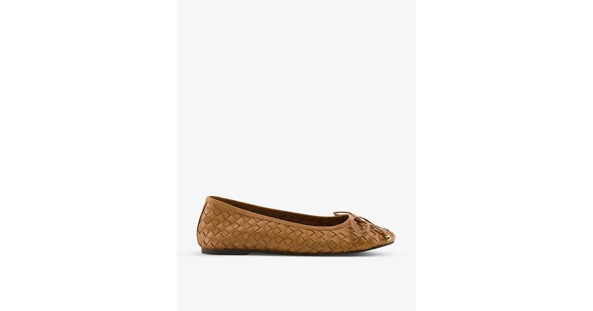 Dune Hartlyns Woven Leather Ballet Flats in Brown Lyst