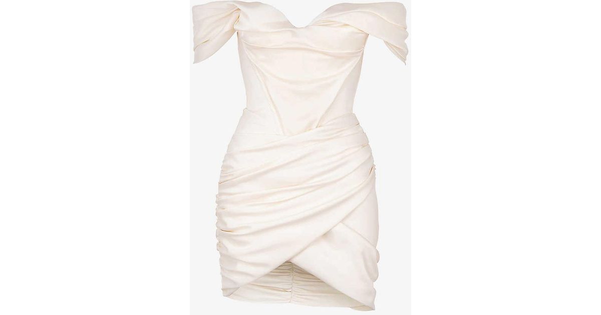 House Of Cb Coraline Corset Satin Mini Dress in White Lyst UK