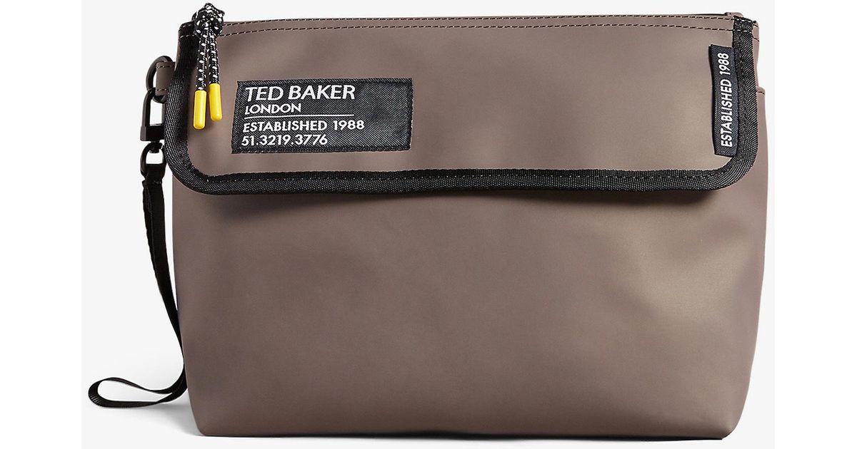 Ted Baker Feww Shellcoated Rubberised Wash Bag in Gray for Men Lyst