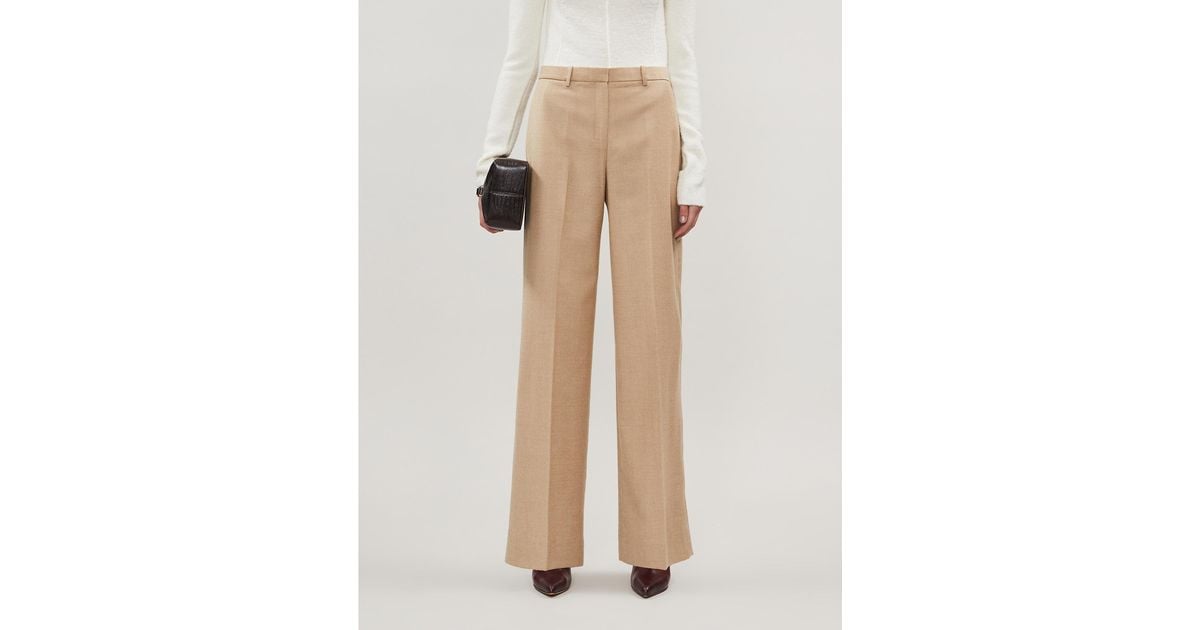 Theory Wide-leg Wool-flannel Trousers 