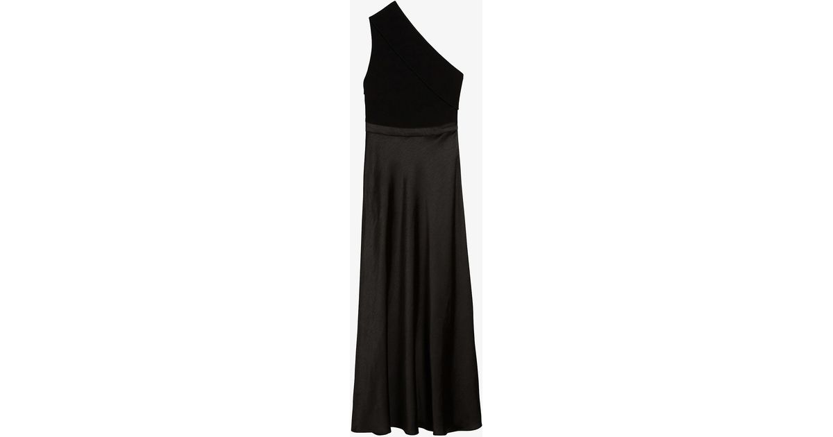 Ted Baker Ivena Asymmetric Satin Maxi Dress in Black | Lyst Canada