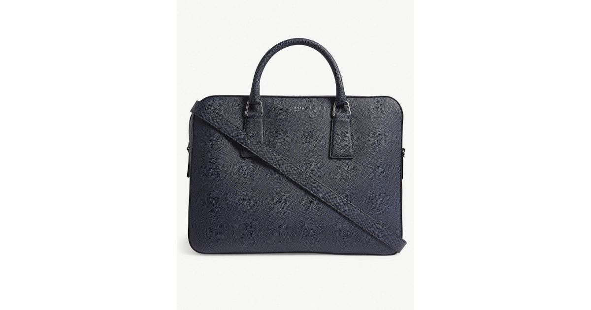 sandro saffiano leather briefcase