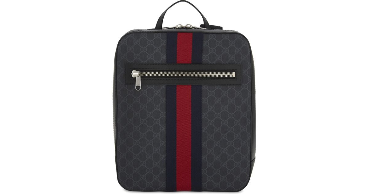 gucci backpack black with stripe