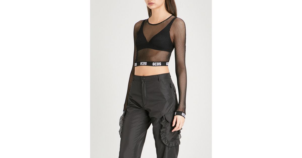 fishnet crop top gcds