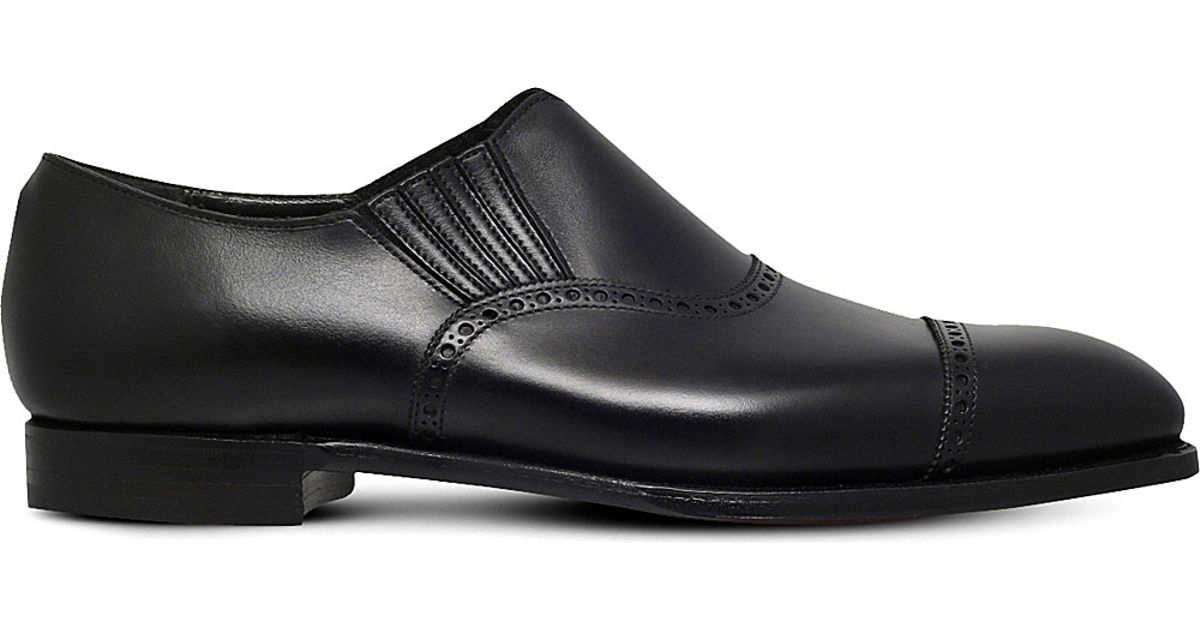 Cleverley Jack Leather Gusset Shoes in Black for Men Lyst