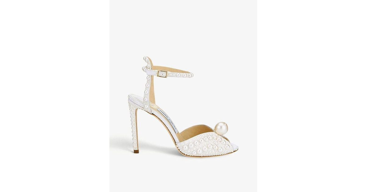 Sacora 85mm pearl-embellished sandals