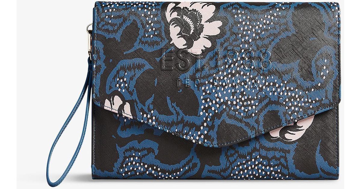 Ted Baker Denecon Floralprint Fauxleather Clutch Bag in Blue Lyst