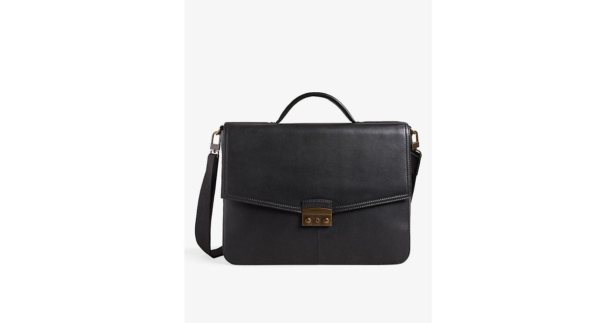 Ted Baker Kalson Leather Messenger Bag in Black for Men Lyst
