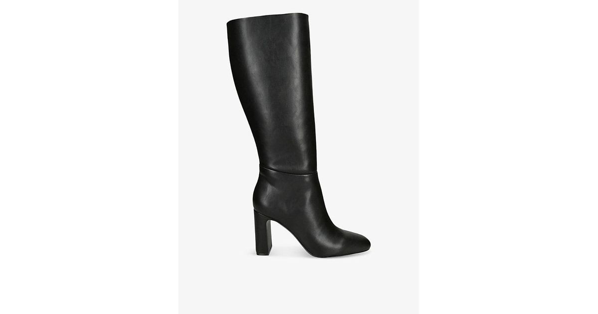 Steve Madden Speedway Block-Heel Leather Knee-High Boots in Black | Lyst
