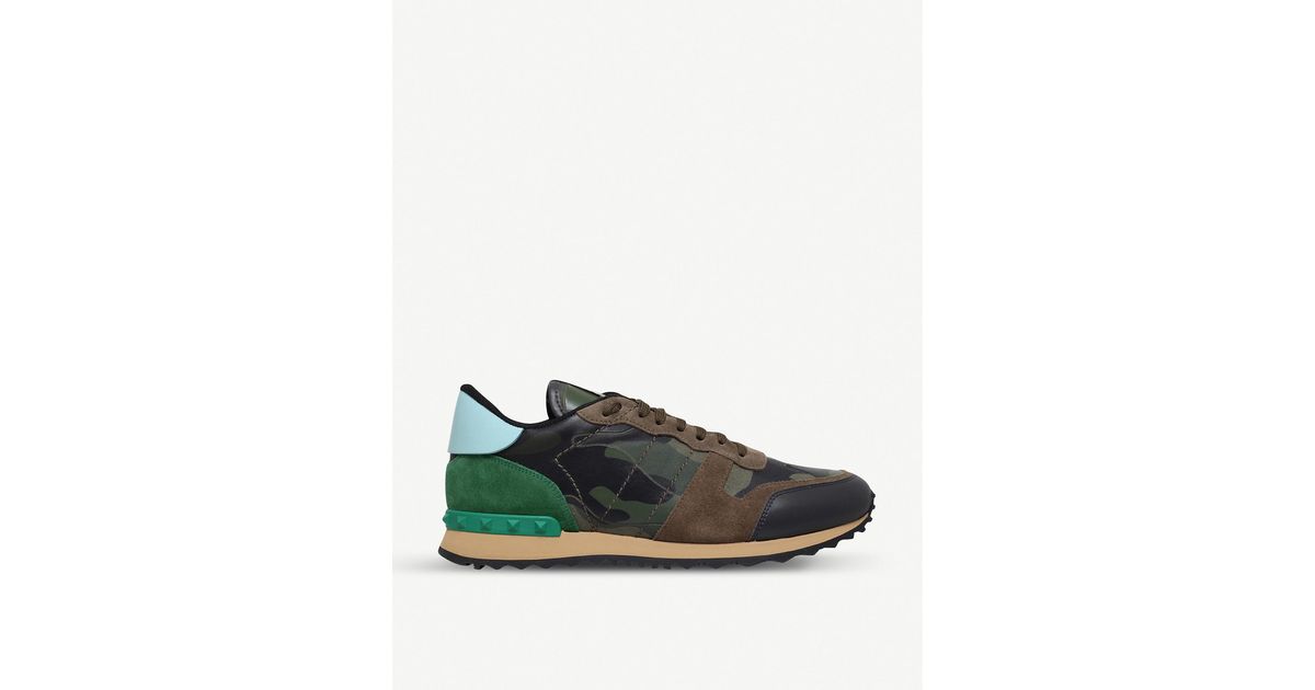 valentino full leather camo trainers