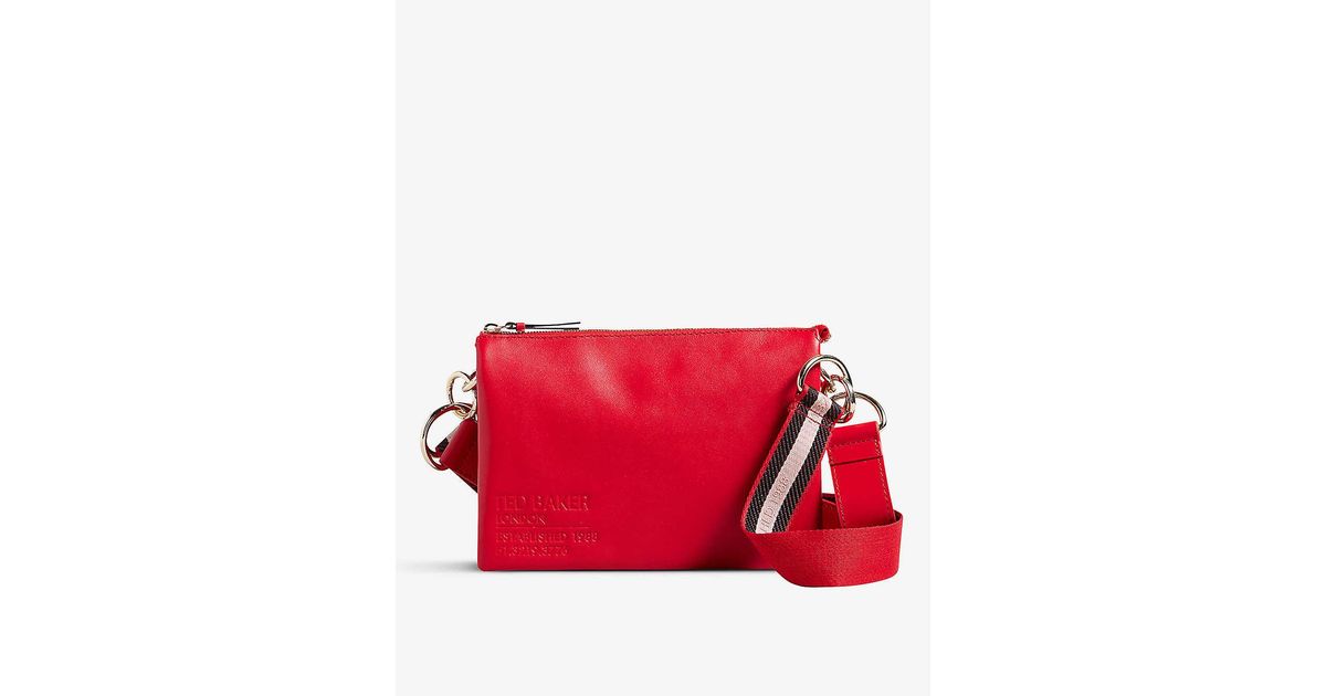 Ted Baker Darceyy Leather Cross-body Bag in Red Lyst UK