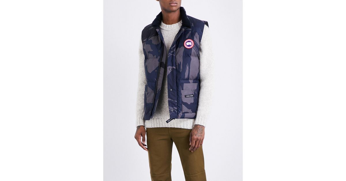 blue brush camo canada goose gilet