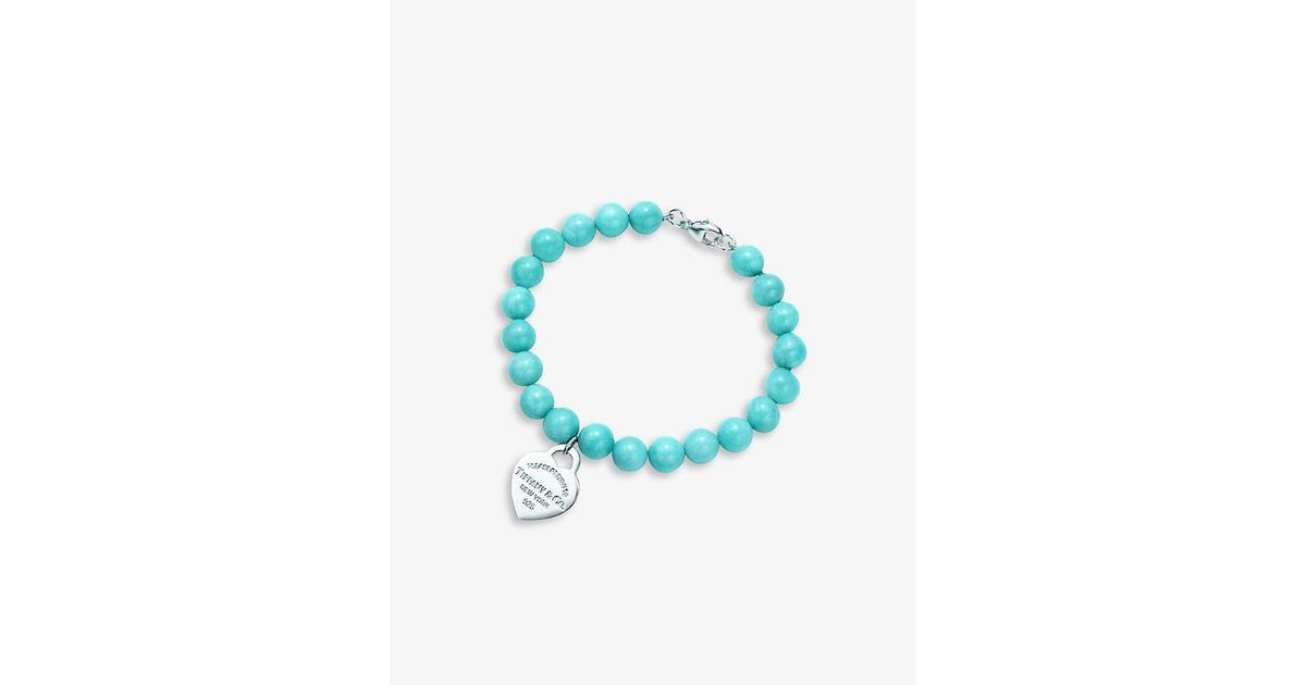 Tiffany Co. Return To Tiffanytm Heart Tag Sterling And Amazonite Bead Bracelet in Blue Lyst Australia