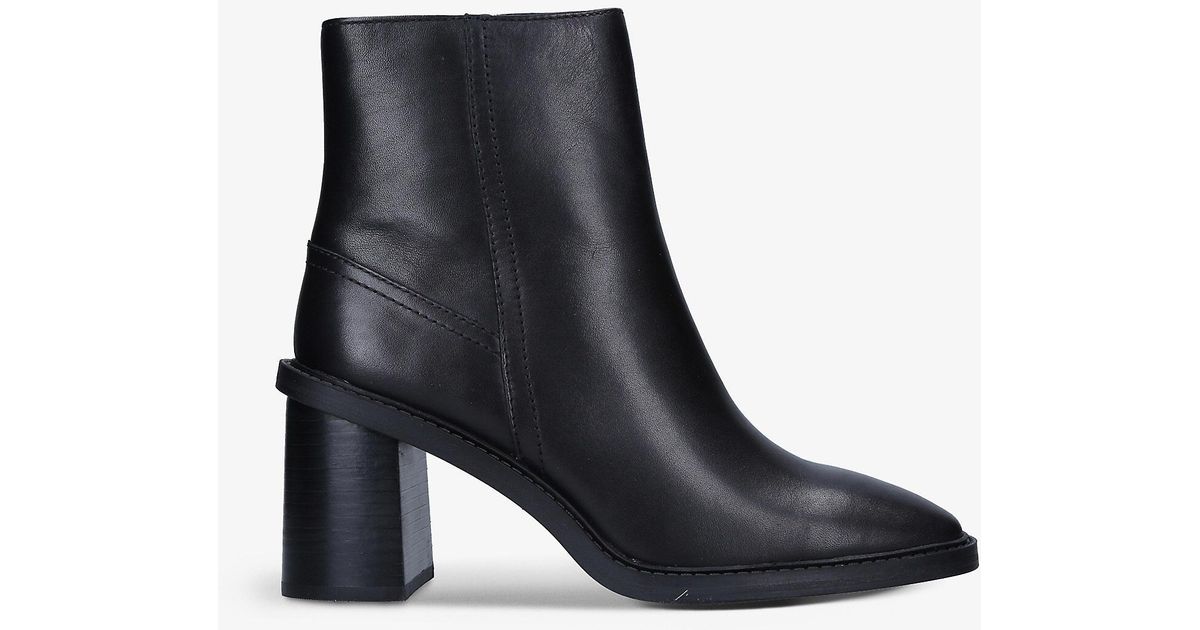ALDO Filly Block-heel Leather Ankle Boots in Black | Lyst