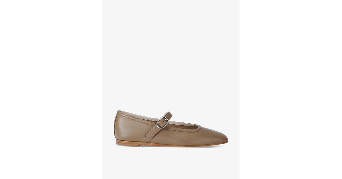 Le Monde Beryl Mary Jane Leather Ballet Flats in Brown | Lyst