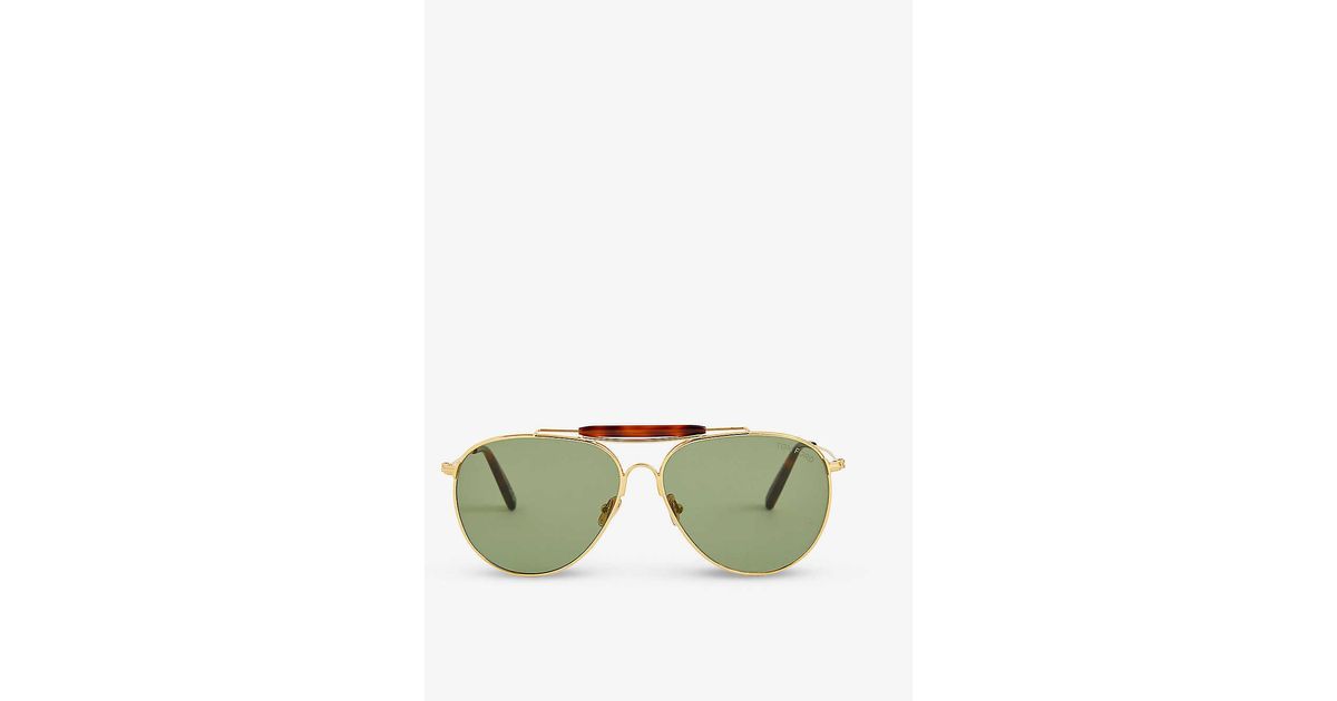 Tom Ford Ft0995 Raphael Goldtone Metal And Acetate Aviator Sunglasses