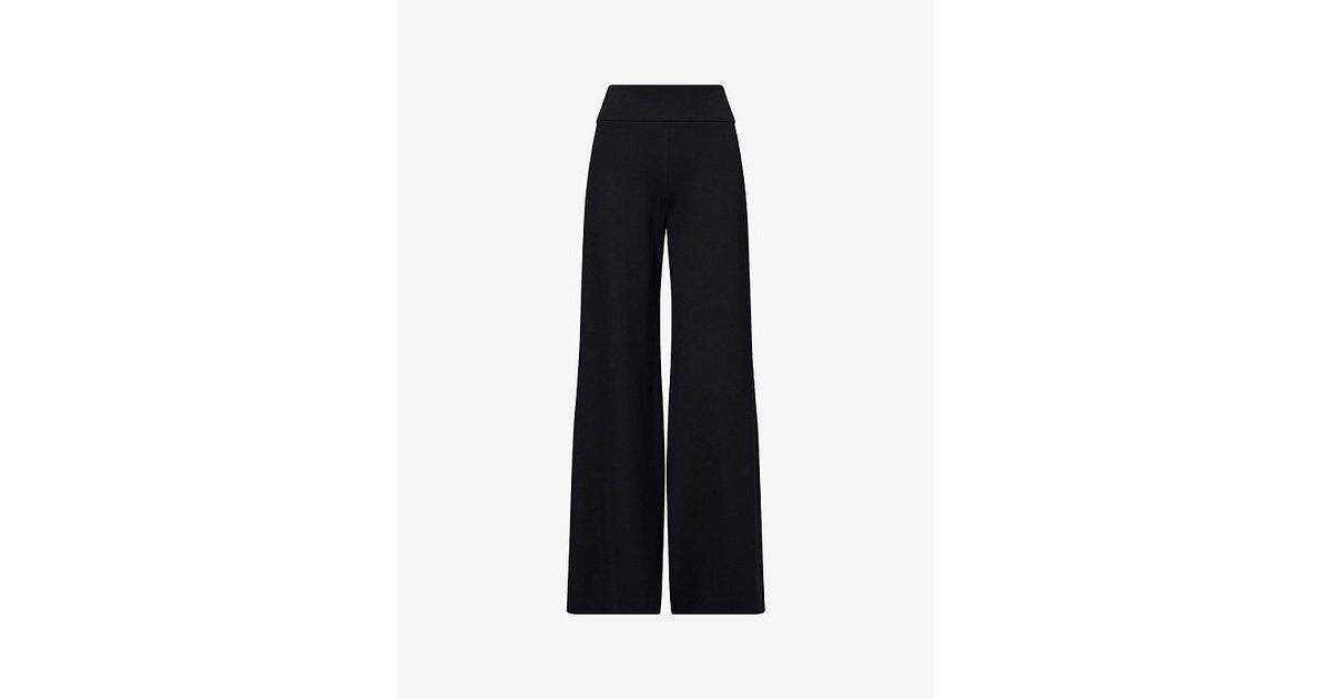 Veronica Beard Kalinda Wide-Leg Ponte Pant in Black