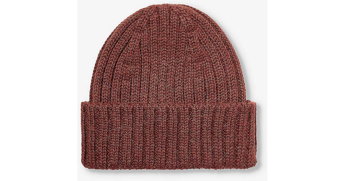 The Inoue Brothers Ribbed Alpaca-wool Beanie in Red for Men