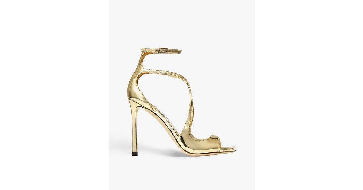 Jimmy Choo Azia 110 Leather Heeled Sandals in Metallic | Lyst