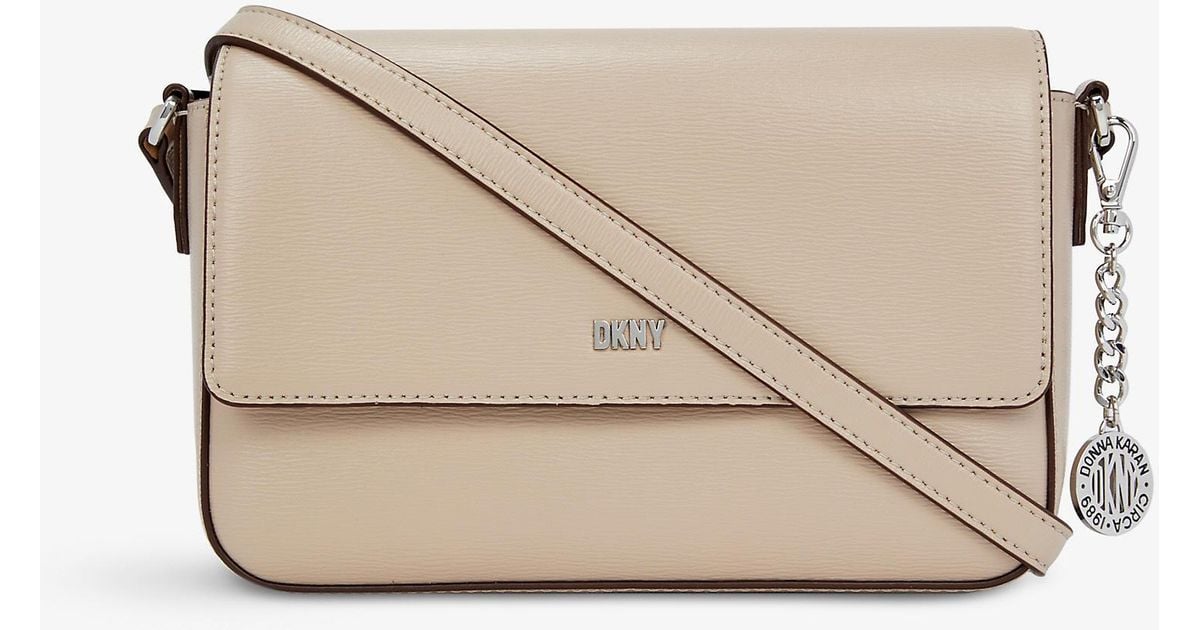 DKNY Bryant Leather Cross body Bag in Natural Lyst