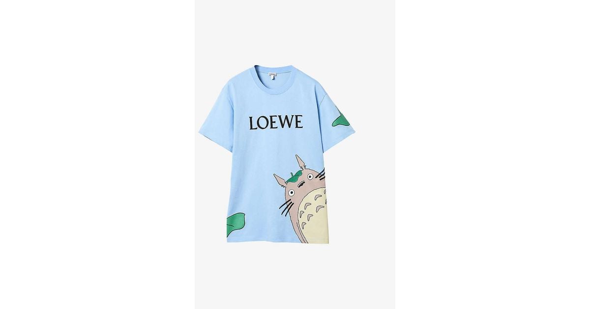 Tシャツ・カットソー Loewe Midnight Blue Cotton Blend T-Shirt Loewe X My Neighbor Totoro Unisex Stretch Cotton-blend T