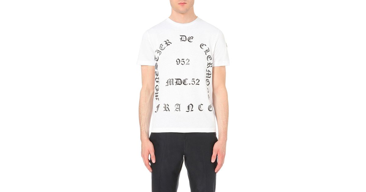 Moncler Monestier De Clermont Cotton-jersey T-shirt in /w/h/i/t/e/ (White)  for Men - Lyst