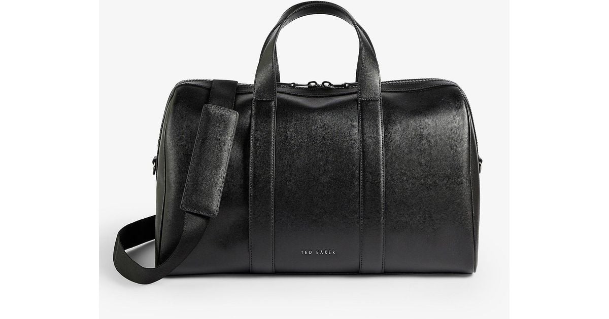 Ted Baker Fidick Saffiano Leather Holdall Bag in Black for Men Lyst