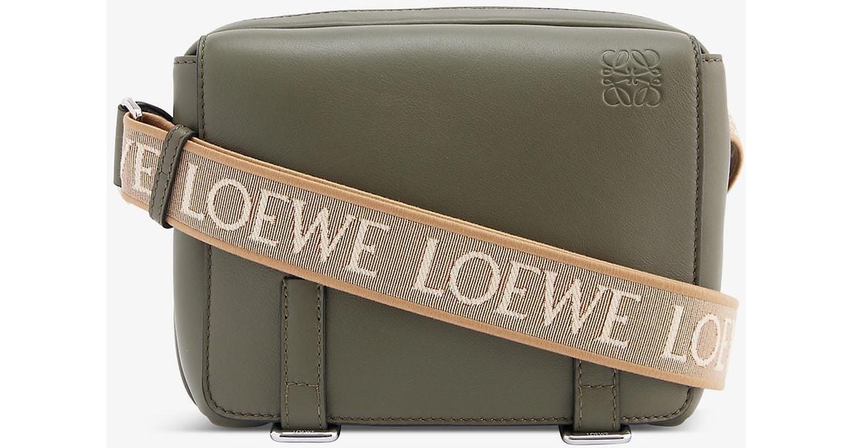 Loewe Military Extrasmall Leather Messenger Bag in Grey for Men Lyst