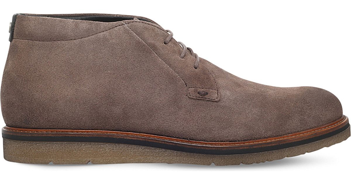 BOSS Tuned Suede Desert Boots in Brown for Men - Lyst