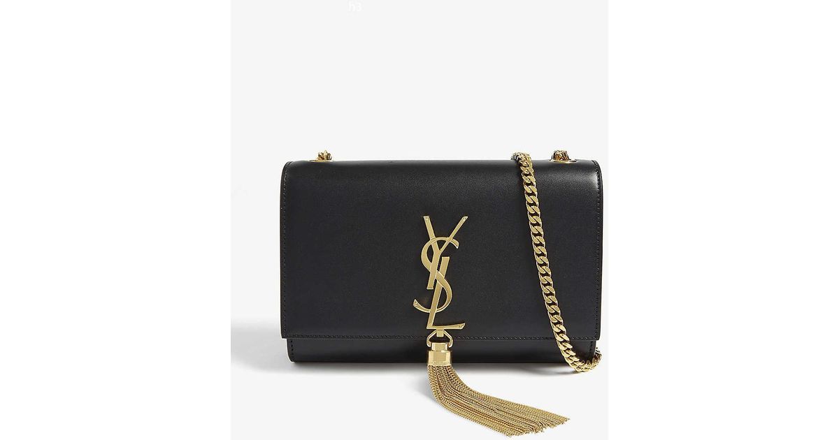 Kate monogram ysl small tassel shoulder bag with golden hardware hot sale