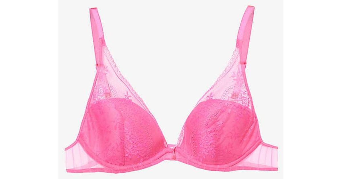 Passionata Maddie Plunge Stretch-lace Bra in Pink | Lyst