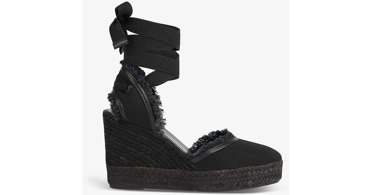 Black canvas wedges 2025