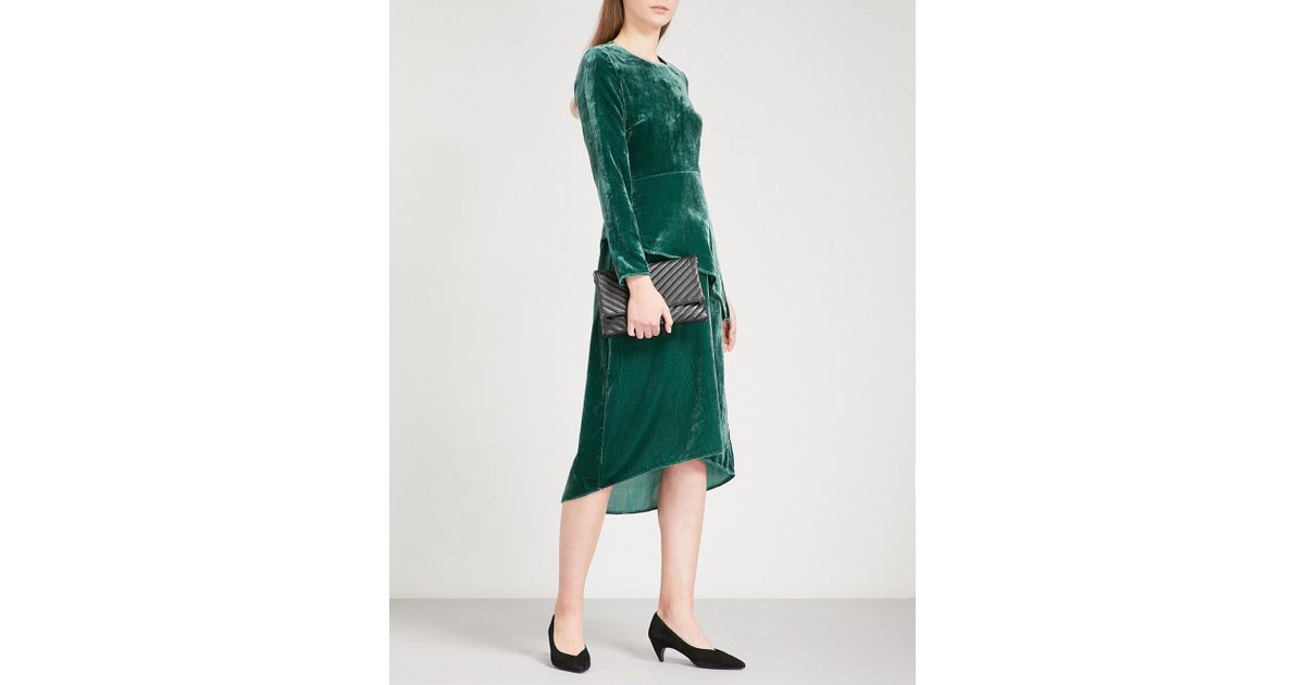 maje green velvet dress