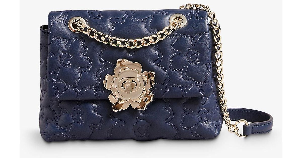 Ted Baker Magnolia Quilted Leather Crossbody Bag in Blue Lyst