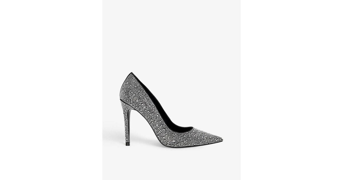 Dune Bedazzler Ombre Crystal embellished Faux leather Court Shoes