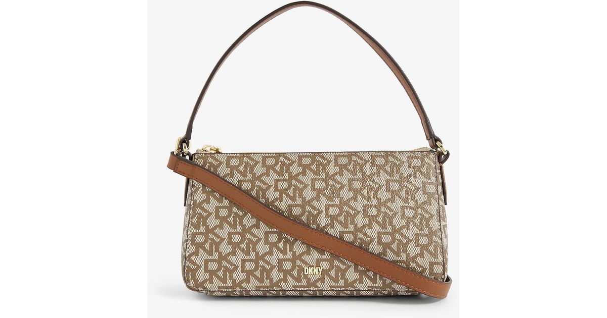 DKNY Irina Monogram Woven Baguette Shoulder Bag in Metallic Lyst UK